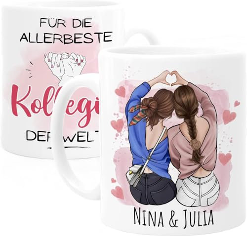 Cupdarling® Tasse Personnalisable Cadeau Collègue - 3 Collègues Féminines - Départ Travail - Anniversaire Femme - 330 mL Céramique