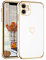 GUAGUA Handyhülle für iPhone 12 Mini Hülle Cute Herz Muster Galvanisierte Kameraschutz Stoßfeste Silikonhülle Weich TPU Silikon Schutzhülle Dünn Hülle Silikon case für iPhone 12 Mini (5,4''), Weiß