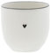 Bastion Collections BC Eierbecher Little Heart Keramik weiß schwarz H5cm Keramik handbemalt Küche Gedeckter Tisch BC Egg Cup
