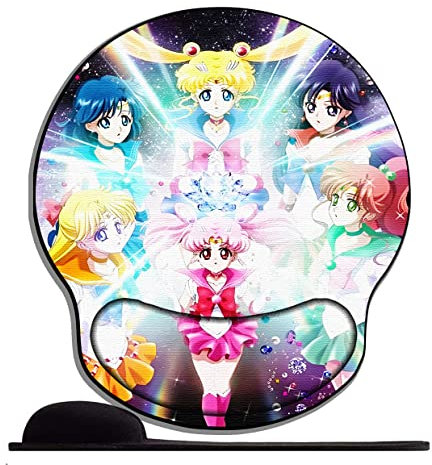 Gel Mauspad ergonomische Handgelenkauflage Anime Mädchen Sailor Moon Sty34 Office Komfort Mousepad Handgelenkpolster Handauflage Gelkissen Gelpolster für Computer Laptop Notebook