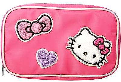 Hello Kitty Sanrio - Portagioie in nylon con chiusura a zip, organizer da viaggio con licenza ufficiale