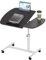 Lvhecforhm Tavolo Scrivania Altezza Regolabile, Scrivania con Ruote, Comodino Pieghevole, Rack Laptop Rotante Sollevamento 360°, Tavolino con Portabicchieri e Slot per Carte di Credito 60x40CM Nero