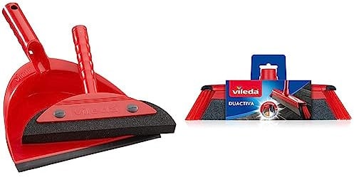 Vileda Superfeger Classic Besen Kehrset, Mikroschaum für optimale Schmutzaufnahme, wirbelt keinen Staub auf, für Glatte Böden & Duactiva Besenkopf