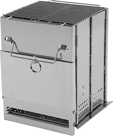 Natudeco Estufa De Leña Portátil para Acampar, Estufa De Cocina Al Aire Libre, Estufa De Leña para Acampar para Senderismo, Mochilero, Patio De Casa, Barbacoa