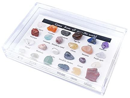 Adventskalender 2023, 24 Tage Weihnachten Adventskalender Countdown Überraschungen, Natürlichen Kristalle Gesteine und Mineralien der Beste Geschenk für Mädchen Jungen Geologie Enthusiasten, A