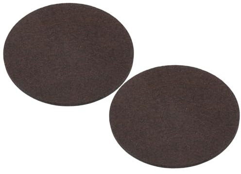 PATIKIL 4.7 Diameter Adhesive Non-Slip Backed Felt, 2 Pcs 5mm Thickness Round Lamp Base Anti-Slip Mat Anti-Scratch Pad for Lamp Bases, Brown