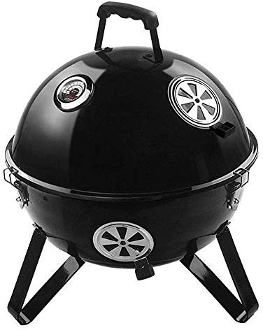 CCYENG Barbecue Grill Haushaltsdicker Edelstahl-Holzkohle-Mehrpersonengrill, tragbarer Picknick-Rundgrill ist stabil und langlebig, 57 x 46,7 cm