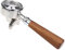 Siebträger, 58 mm Doppelauslauf Bodenloser Siebträger für E61, Filterkorb mit Holzgriff, langlebige Ohren, Düse, Siebträger für Barista-Serie und Kaffee-Espressomaschine (Rotes Rosenholz)