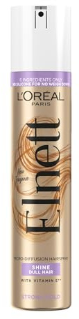 L'Oréal Paris Hair Spray Elnett Strong Hold Shine Frizz Protection 200ml | Vitamin E Enriched, For Dull Hair, Up To 72Hour Natural Strong Hold, Protects From Hair Frizz