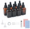 Glass Dropper Bottles 20ml,8 Pack Amber Glass Bottle with Dropper Pipettes for Essential Oils DIY Beauty Massage Perfumery Aromatherapy Laboratory (20ml)