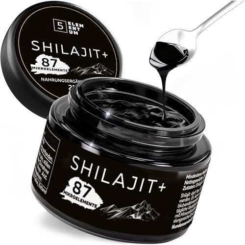 Original Shilajit mit 80% Fulvinsäure – 25g Premium Mumijo Hochdosiert, Handgeerntet von verschneiten Hängen des Himalaya auf 6.000m Höhe – Inkl. 500mg Dosierlöffel