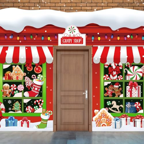 HunnmingRe 3 pancartas de Navidad para puerta de aula, decoración de Navidad, cubierta de puerta delantera, fondo de puerta de Navidad para Navidad, aula, suministros de fiesta de vacaciones (estilo