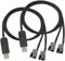 Guuzi Cable de Conector de Ventilador de PC de 2piezas, de Velocidad Completa, de 12V, USB Macho a doble Conector de 4 pines, USB A a Cable Adaptador de Corriente con Funda de 3/4 pines