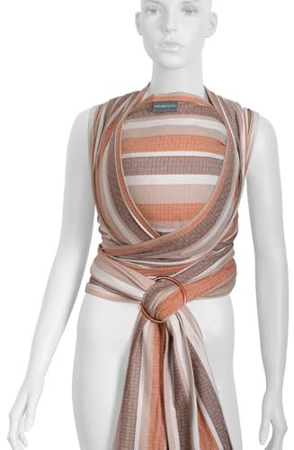 Gewebtes Babytragetuch Dacony - einschließlich zwei Ringe, 100% Baumwolle, geeignet für Kinder von der Geburt bis zum Alter von 3 Jahren (Cinnamon, L)