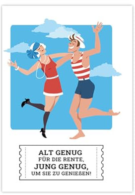 Minkocards Abschiedskarte Glückwunschkarte Karte für Ruhestand Rente Pension mit Umschlag in XXL-Format A4 lustige Klappkarte für Kollegin Oma Mutter Chefin Abschied