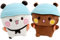 Hojalis Bubu Dudu Kuscheltier, 2PCS Bubu Dudu Plüsch, Bezauberndes Weiches Plüschtierkissen, Plushies Bär Panda für Kindergeschenk, Geburtstagsfeiergeschenke Für Jungen Und Mädchen