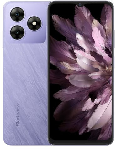 Blackview Wave 8 4G Android 14 Smartphone Libero, 12GB+256GB (SD Esterna 2TB), 6,56'' HD+(Modalità Comfort per Gli Occhi), 13MP+8MP, Telefono Cellulare Dual SIM, Altoparlante Smart-K Box, GPS Viola