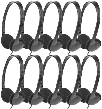 Laonco Kopfhörer für Den Unterricht, 10er-Pack für die Schule, Ohrhörer 3,5 mm Audio-Headset für Schüler, Kinder, Kleinkinder, Teenager