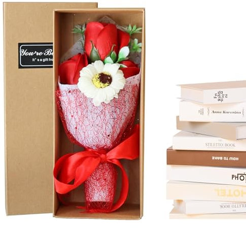 Ramo de flores de jabón - Ramo de flores de rosa de clavel artificial ligero Flor de jabón | Flor perfumada de jabón de baño duradero para regalo de decoración de aniversario del Día de la Madre de bo