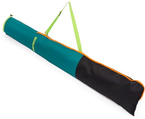 meteor Skitasche Leicht langlebig und ideal für Reisen - Skisack bis 195 cm - Wasserfestes Skicover mit Tragegurt - Robustes Design für 1 Paar Ski & Stöcke Ideal für Skiurlaub und Wintersport