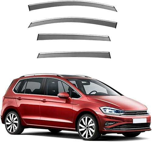 ZXYzanxy Windabweiser für Golf Sportsvan SV MK1 2015-2020 Regenabweiser Vordere Windabweiser Seitenscheiben Windabweiser Vordere Und Hintere Regenabdeckungen