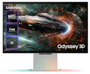 Samsung Odyssey 3D Gaming Monitor G90FX 27 Zoll, Brillenloses 3D-Erlebnis, IPS-Panel, AI 3D, 4K-Auflösung, 3.840 x 2.160 Pixel, FreeSync Premium Pro, G-Sync-kompatibel, 1 ms, 165 Hz, LS27FG904XUXEN