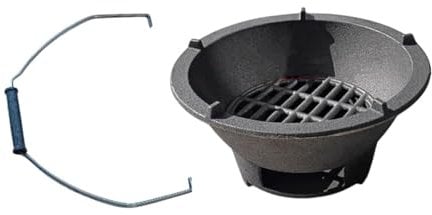 Generic Gusseisen Holzkohlegrill für Tisch Im Freien Garten, Mehrfarbig, 20 Cm