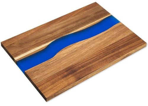 Schneidebrett Schneidebrett Akazienholz Schneidebrett mit Epoxidharz für Küche, Charcuterie Board Holzpaddel, Wendebrett Schneidebretter für Küche
