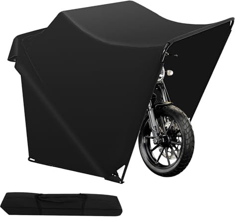 Garage per moto, 270 x 105 x 155 cm, tenda da garage XL, tenda da magazzino per bicicletta, scooter, scooter mobilità, scooter in tessuto Oxford, telaio in acciaio, con custodia per il trasporto