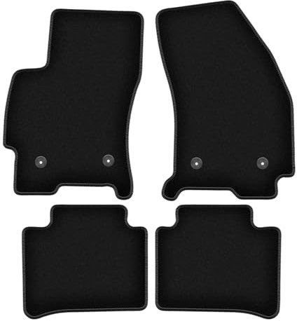 Wielganizator Velours Fußmatten passend für Ford Mondeo MK3 (2001-2007) | Qualität: Basic - Genaue Passform, rutschfeste Untregrund 4-teilig - Schwarz