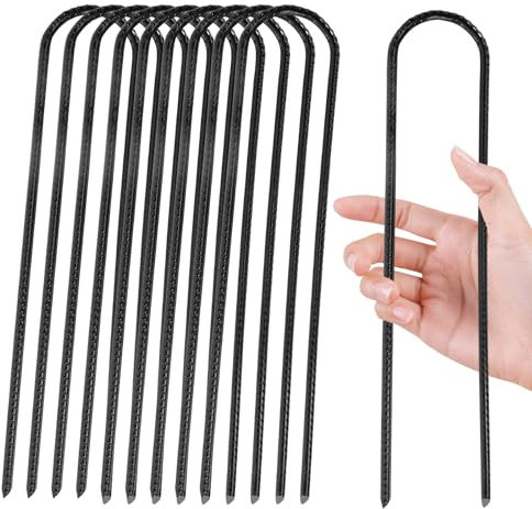 Ancoraggio a Terra Trampolino, 10 Pezzi Ancore a Terra da 30cm Ancoraggio Aa Terra in Acciaio Zincato, Picchetti per Tenda a Terra per Fissaggio di Recinzioni Tende Tettoie