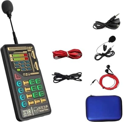 Table de mixage portable avec micro portatif pour podcasting et interface audio de jeu