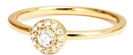 Homxi 14K Gold Rings for Women Engagement, 3x3mm Round with Moissanite, Wedding Bands Women Gold Ring Size 5