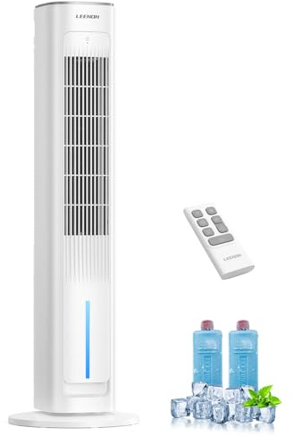LEENON 3in1 Evaporative Air Cooler, 38 Tower Fan with Remote, As Low As 35dB Quiet Portable Cooling Fan for Bedroom, 3 Speeds & 4 Modes, 12H Timer, Auto Oscillating Air Cooler for Home & Office
