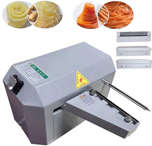Electric Vegetable Spiral Slicer, 3 in 1 Potato Carrot Fruit Slices Strips Mesh Machine with 3 Molds, Continuous Cutting Shredding Machine, Waterfall Potato Shredder for Home Restaurant Use