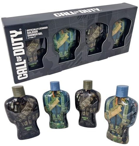 Call of Duty Soldier Shower Gel Gift Set – 4 x 75ml Body Wash Bottles – Gaming Themed Gift