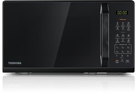 TOSHIBA Multifunktionale Mikrowelle in spiegelndem Schwarz|20 Liter|800W|Digitale Solo-Klein Mikrowelle mit 11 Leistungsstufen|6 Automatikprogrammen|Express-Kochfunktion|Auftauen|MW3-EM20PE(BM)