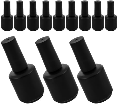 HAPINARY Lot de 12 Flacons de Vernis à Ongles Vides 15 Ml Mats, en Verre Dépoli, Rechargeables pour Nail Art Diy, Flacons Ronds Opaques Anti-lumière, Accessoires pour Soin et Décoration