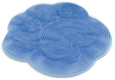 HAPINARY Tapis de Massage en Silicone Forme Patte de Chat Antidérapant Ventouses, Brosse Dorsale Murale Multifonction Bain, Coussin Exfoliant pour Pieds Bleu