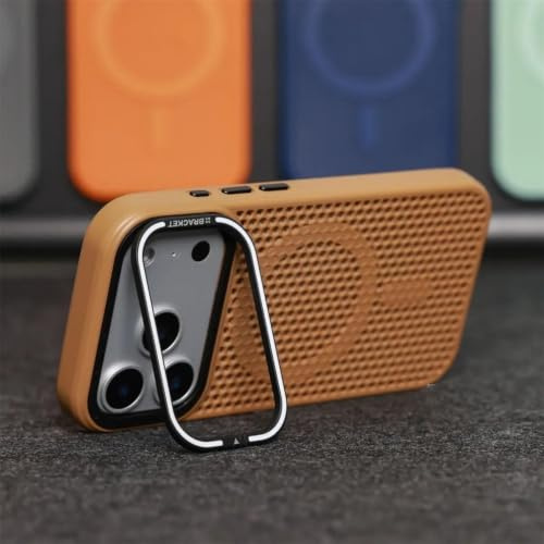 ZSUFCBF Unsichtbare Schutzhülle mit Wabengitter-Design für iPhone 17, 16, 15, 14, 13, 12 Pro Max und 15 Plus, stoßfest, magnetisch, braun, für iPhone 12 Pro