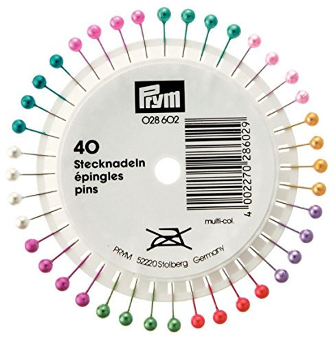 Prym Headpins, Legierter Stahl Kunststoff, Silber, bunt, 40 Stück