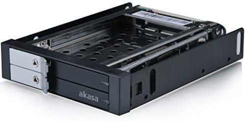 Akasa Lokstor M21 | 2 Bay | 2.5 Mobile Rack | 3.5 PC drive bay | 2.5 SATA SSD/HDD | Tool-Free | Security Lock | AK-IEN-03