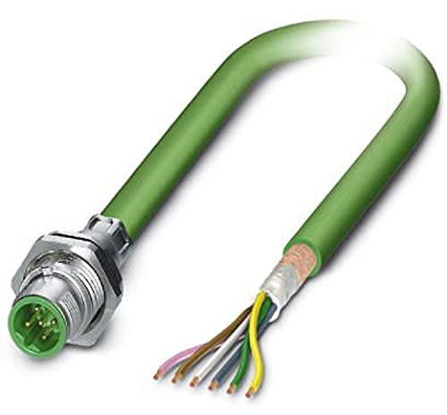 PHOENIX CONTACT SACCBP-M12MSB-5CON-M16/2.0-900 Bussystem Einbaustecker, Interbus, 5 Polig, M12, Geschirmt, B Kodiert, Hinterwund/Schraubmontagemit M16-Gewinde, 2m Buskabel