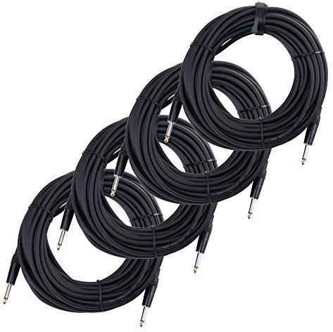 4x Set Pronomic BOXJ-10 Lautsprecherkabel DJ PA Boxenkabel (Professionelles Boxenkabel, 6,3 mm Klinke, Länge 10m, säure- und ölfest, Spannzangen-Zugentlastung)