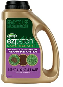 Scotts EZ Patch Lawn Repair for St. Augustine Lawns - Ready-to-Use Mulch & Fertilizer, Grass Patch Repair, Covers up to 85 sq. ft., 3.75 lbs.