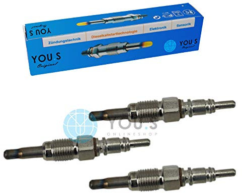 3 Stück YOU.S Original Glühkerzen elektr. Zuheizer Länge: 76,0 mm Spannung: 11 V - N10302101