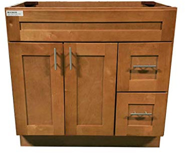 MS-V3621DL/R Ahorn Shaker Waschbeckenunterschrank für Badezimmer, 91,4 cm breit x 53,3 cm tief, MS-V3621DL/R