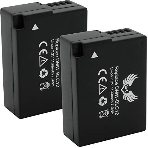 2X SK Akku Ersatz für Panasonic DMW-BLC12 / DMW-BLC12E | 1100mAh | für Lumix DMC-G5 G6 G7 GX8 G85 FZ200 FZ300 FZ1000 FZ2000 FZ2500 / DMW BLC12 BLC12E