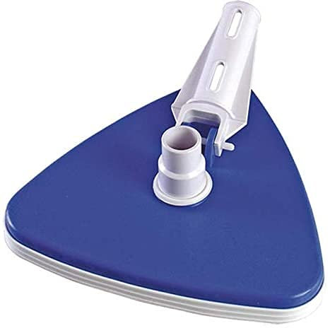 SIQUA Limpiafondos Piscina Triangular con Cepillo Nylon – Compatible con Manguera Ø35-38 mm y Mango Extensible, Fijación Palomilla, Accede a Esquinas, Ideal para Fondo de Piscinas Gresite y Liner
