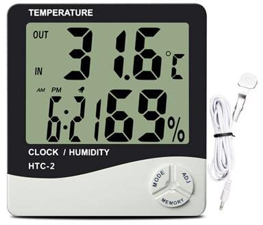 Digital Series - Indoor/Outdoor Min Max Humidty Thermometer Hydroponics (Indoor/Outdoor Min Max)